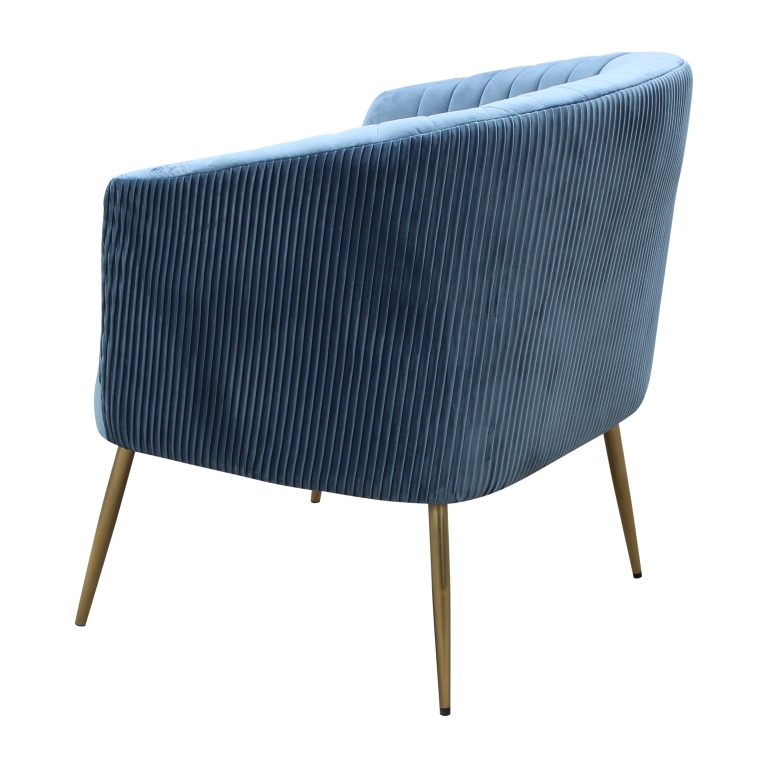 Perla Chair Velvet Fluted Back Gold Legs